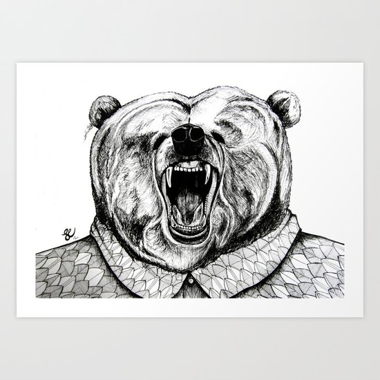 He was like a bear! Art Print