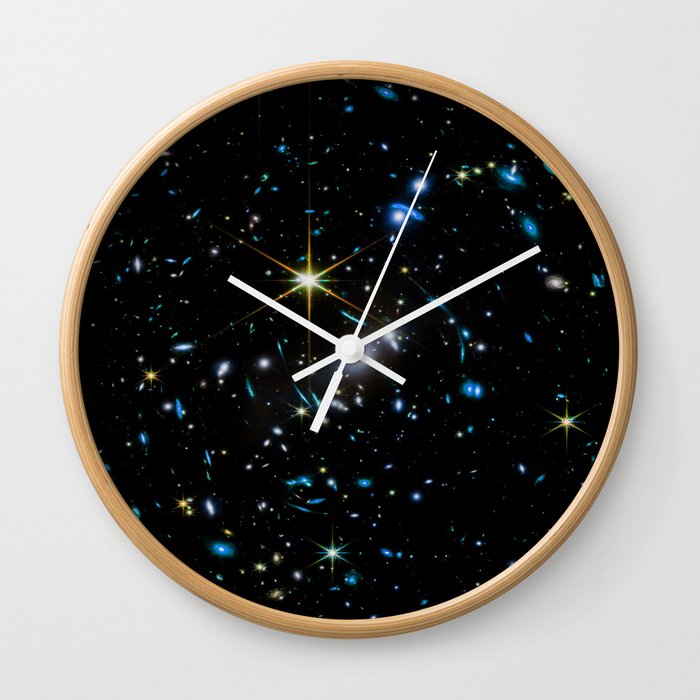 Galaxies of the Universe Teal Gold first images Wall Clock