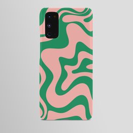 Liquid Swirl Retro Abstract Pattern in Pink and Bright Green Android Case