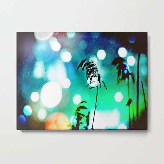 Blue Grass Drama Sparkle Metal Print