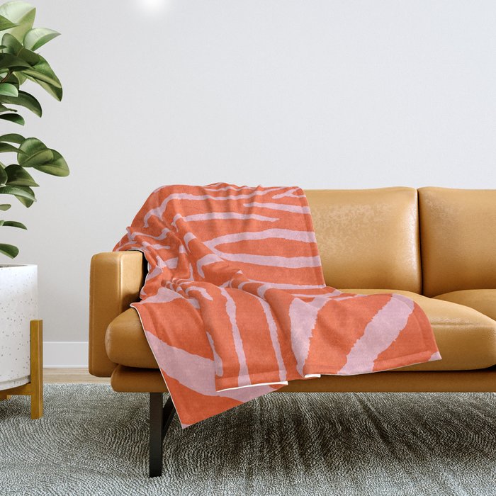 Zebra Orange and Pink 241 Throw Blanket