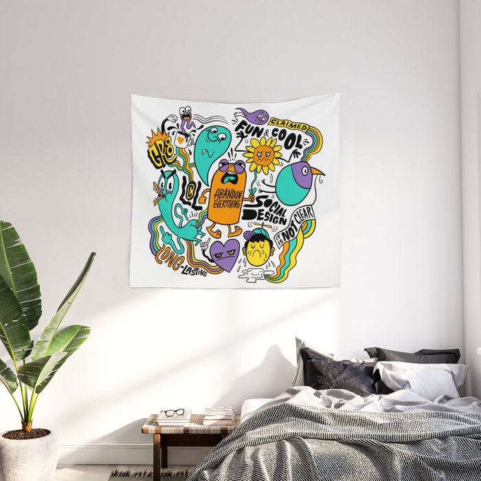 Fun Cool Wall Tapestry by Chris Piascik Society6