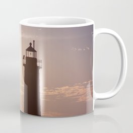 Cool Blue Sunset Over Muskegon Lighthouse on Lake Michigan Coffee Mug