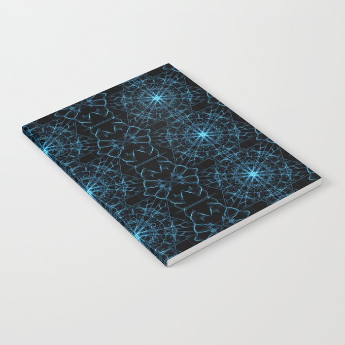 Liquid Light Series 10 ~ Blue Abstract Fractal Pattern Notebook