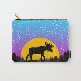 Moose Moon Light Pink and Light Blue Carry-All Pouch