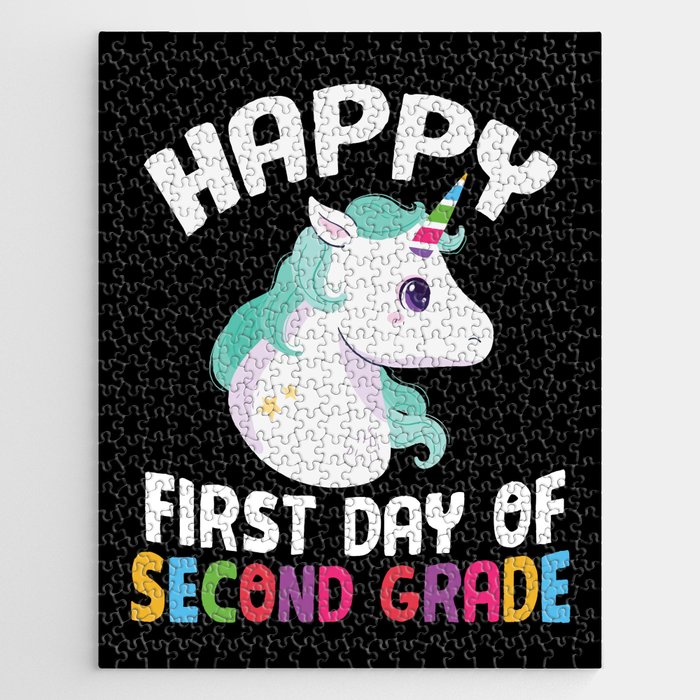 Happy First Day Of Second Grade Unicorn Jigsaw Puzzle