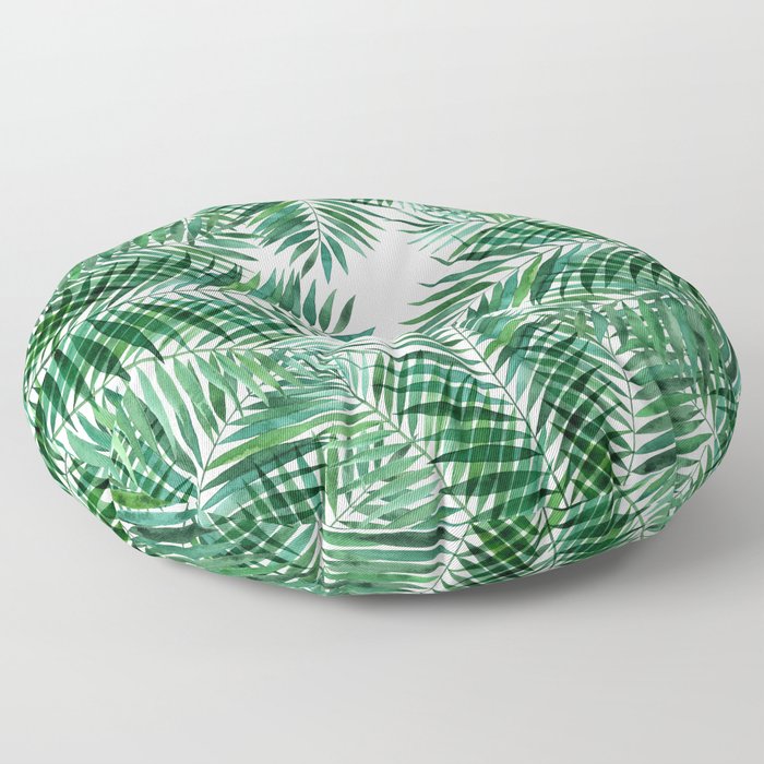 Cool Green Palms Floor Pillow