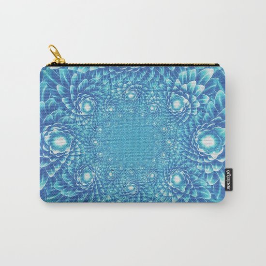 Fresh Modern Green Warp Cactus Pattern Fractal Art! Carry-All Pouch