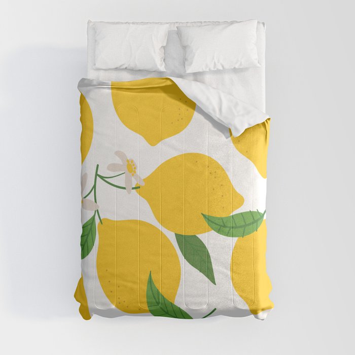Lemon fruit colorful nature cartoon pattern Comforter