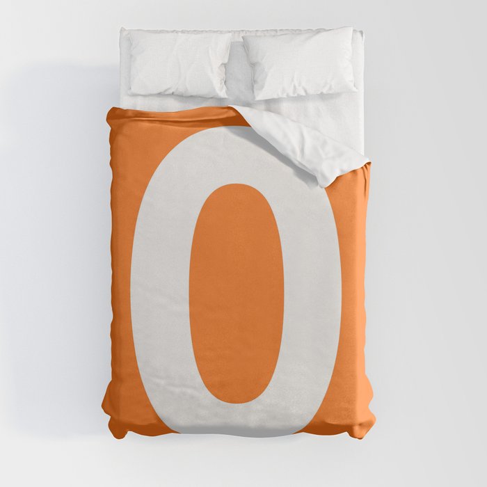 Number 0 (White & Orange) Duvet Cover
