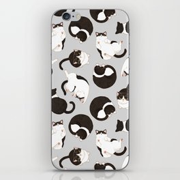 Black and White Cats Chilling on Floor iPhone Skin