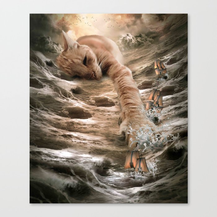Cat Kraken Krakitten Canvas Print