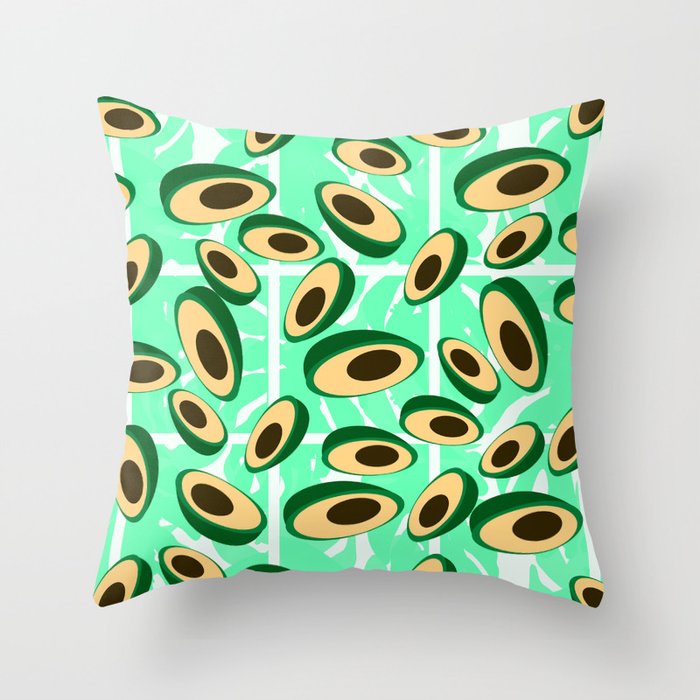 Avocado pattern Throw Pillow