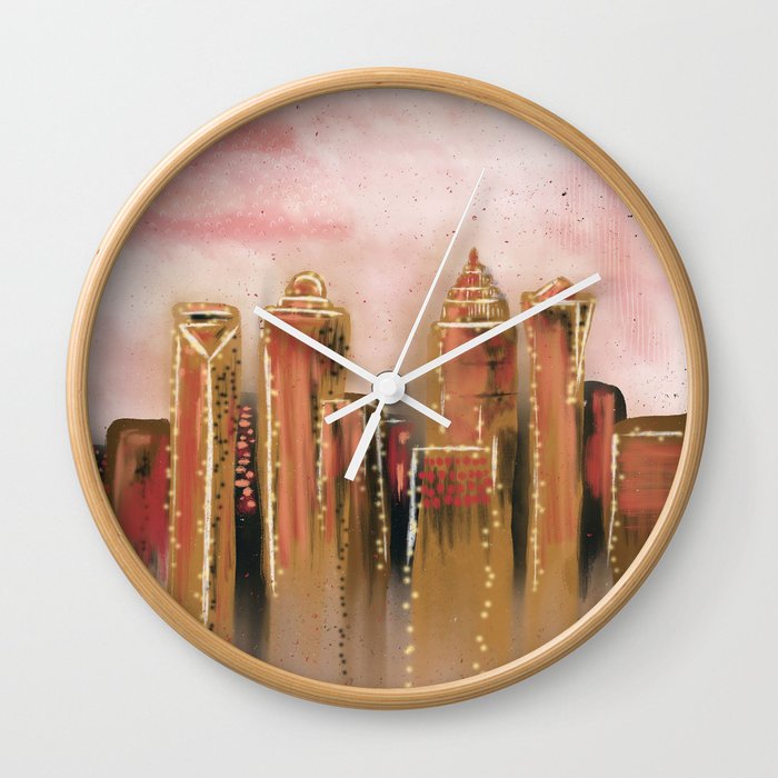 Abstract Charlotte Skyline Wall Clock