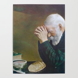 Eric Enstrom Grace Man Praying Over Bread Poster
