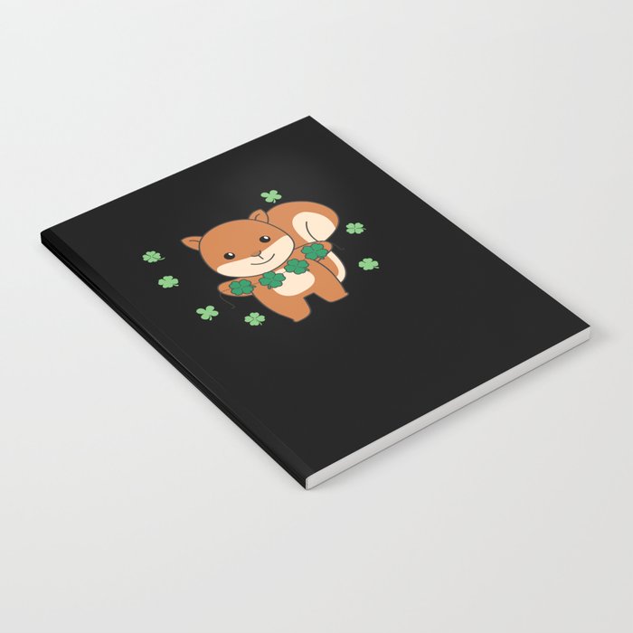 Squirrel With Shamrocks Cute Animals For Luck Notebook