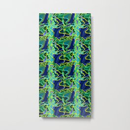 Pool Vibes - Acid Green and Blue Metal Print | Moderncamouflage, Blueandgreencamo, Acidgreen, Junglewater, Digital, Lagoon, Waterpattern, Pattern, Moderncamo, Uniquecamo 