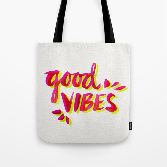 Good Vibes – Pink & Yellow Tote Bag