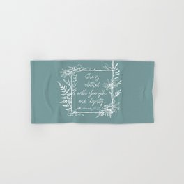 She Is Clothed Wildflower Frame Bible Verse Hand & Bath Towel
