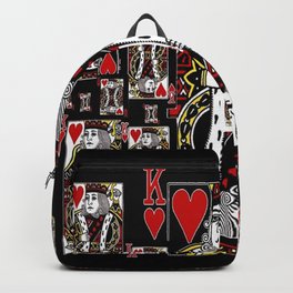 BLACK KING OF RED HEARTS CASINO CARDS Backpack
