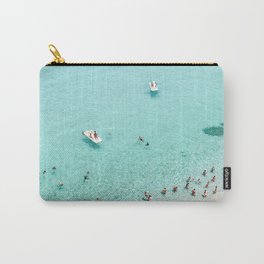 Beach Day Carry-All Pouch | Digital, Blue, Living Room, Beach People, Beach Day, Paddle Boat, Color, Beach, Ocean, People 