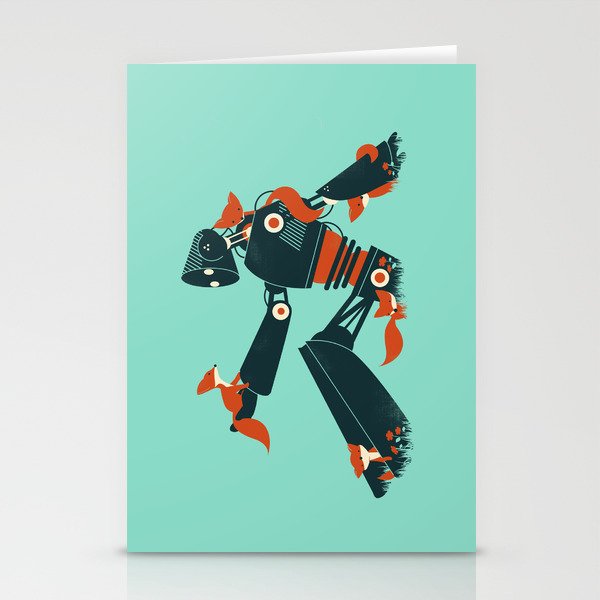 Foxes & The Robot Stationery Cards