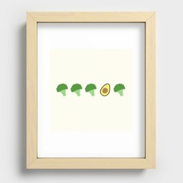 Five middle objects broccoli and avocado pattern 1 Recessed Framed Print