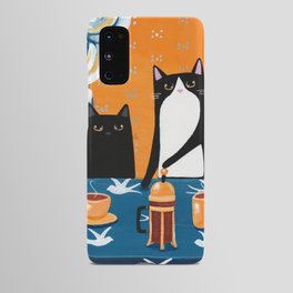 Orange and Blue French Press Cats Android Case