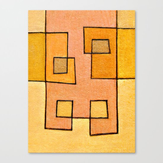 Protoglifo 04 'yellow hugging pink' Canvas Print