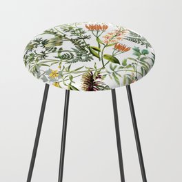 Spring, garden botanicals, herbs, flowers, vintage,  Counter Stool