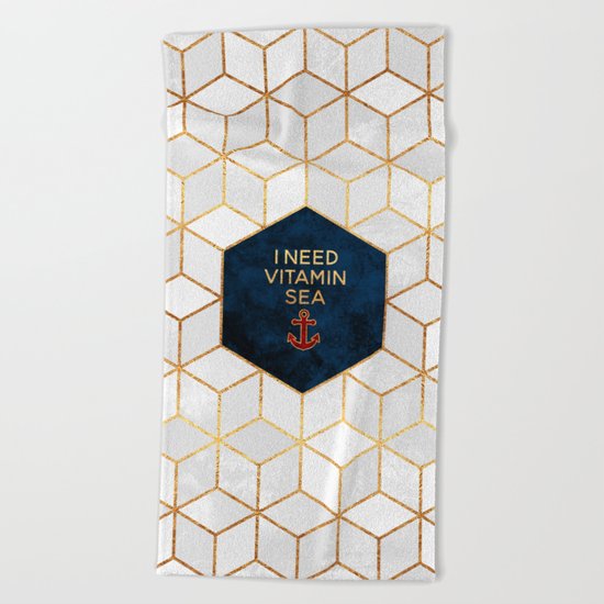 I need vitamin sea Beach Towel