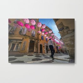 Pink Umbrellas - Grasse in France Metal Print