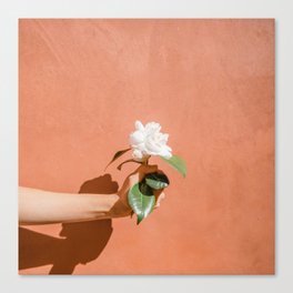 Hand Holding Flower Canvas Print