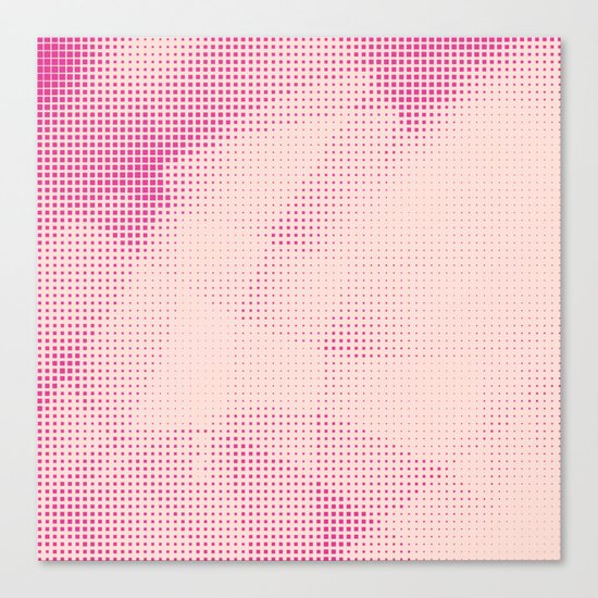 Pink and Rose Colored - Optical Game 24 Canvas Print