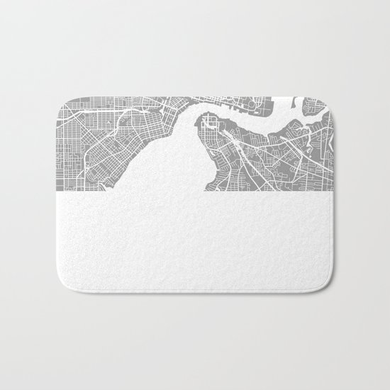 Jacksonville map grey Bath Mat