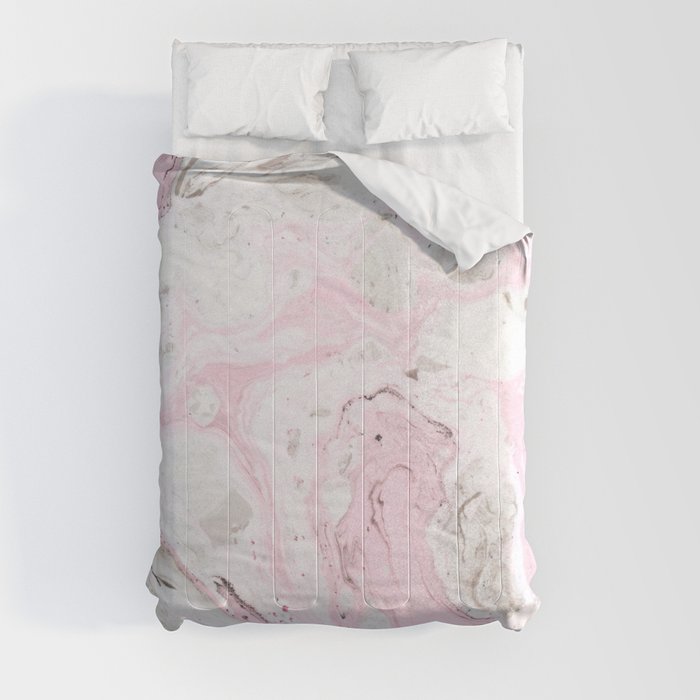 Pink and gray marble Comforter