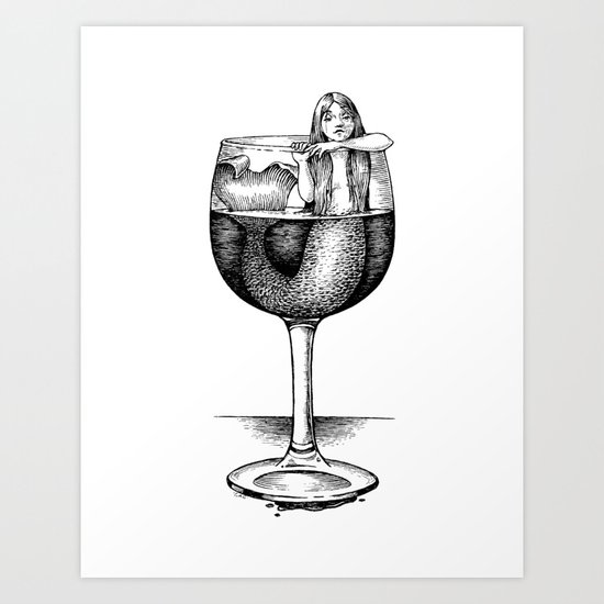 House Red With Mermaid Art Print