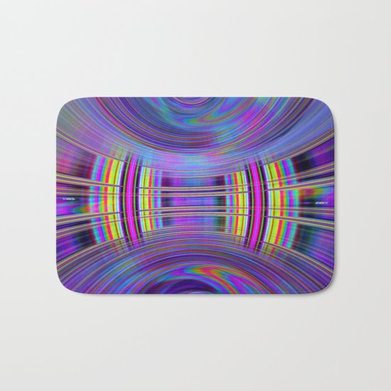 Dynamic fractal abstract in rainbow colors Bath Mat
