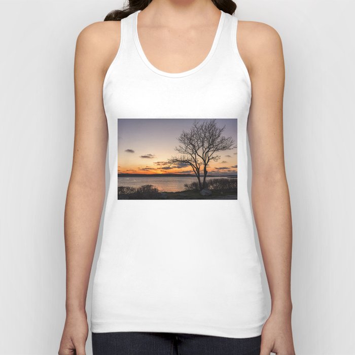 Tree silhouette at sunset Tank Top