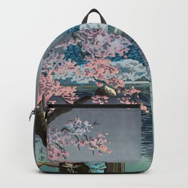 Geisha and cherry blossom Ueno park Tsuchiya Koitsu Backpack | Japan, Hokusai, Woodblock, Nature, Landscape, Kimono, Koitsu, Kawase, Vintage, Traditional 