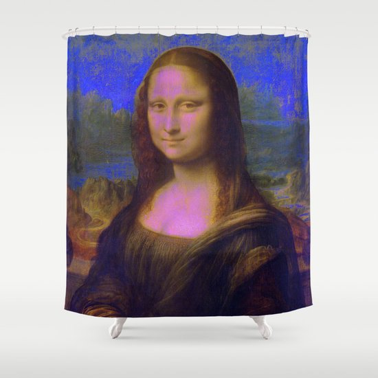 Mona Lisa's Haze (blue) Shower Curtain