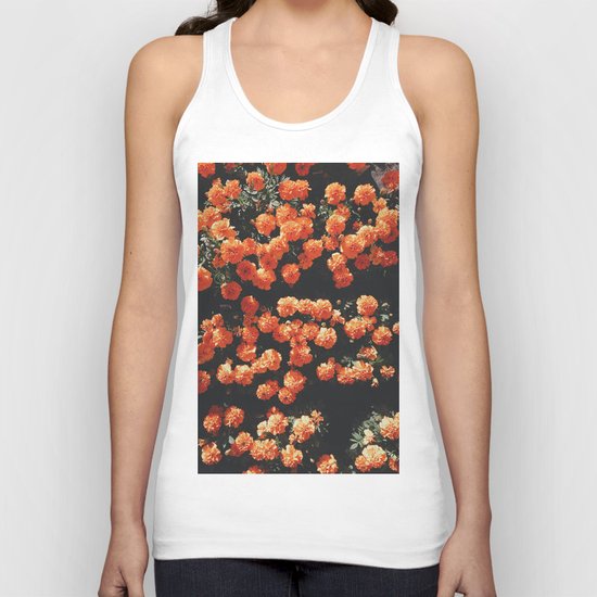 Orange flower fleurs Unisex Tank Top