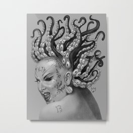 Divine: Eat Shit Metal Print | Graphite, Chalk Charcoal, Black And White, Digital, Drawing 