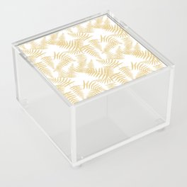 Beige Silhouette Fern Leaves Pattern Acrylic Box
