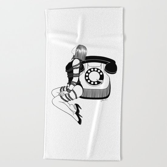 Waiting for your call Beach Towel