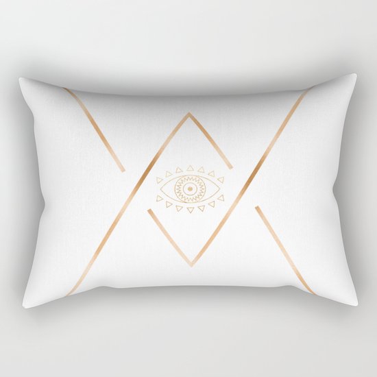 Mandala Gold Geometric Eye Rectangular Pillow