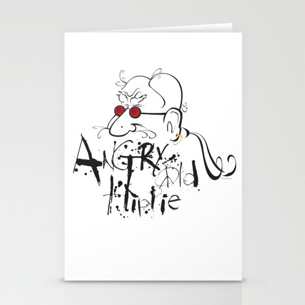Angry Old Hippie (Original) Stationery Cards