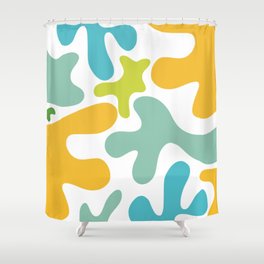 Groovy Flowers Maximalist Abstract in Springtime Colors Shower Curtain