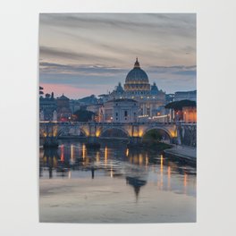Saint Peter's Basilica at Sunset Poster