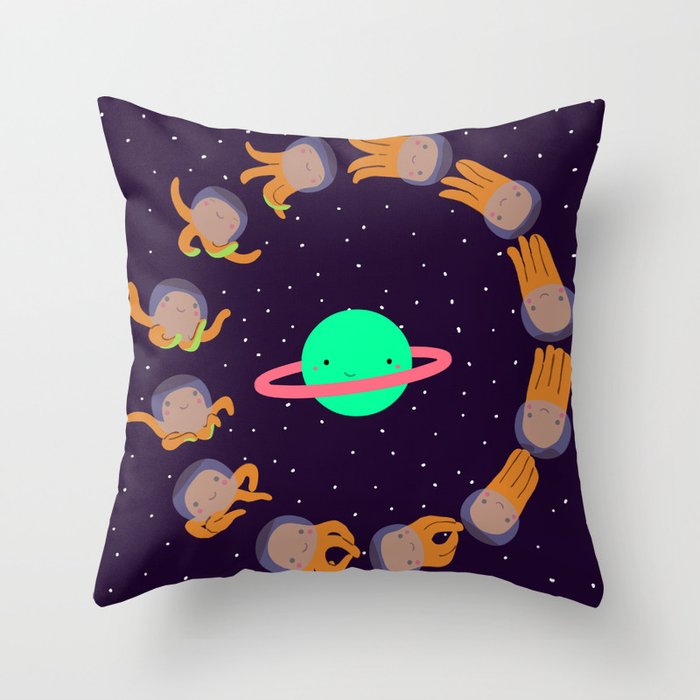 Space Octopuses! Throw Pillow